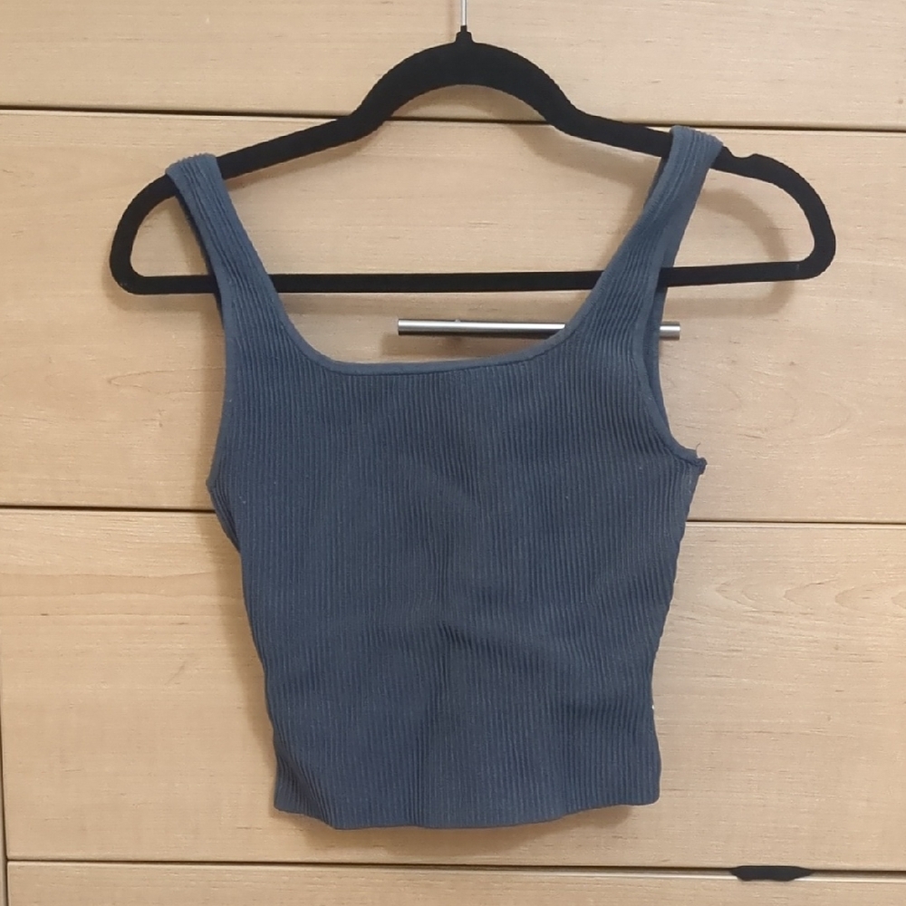 Babaton Ribbed Gray Tank Top